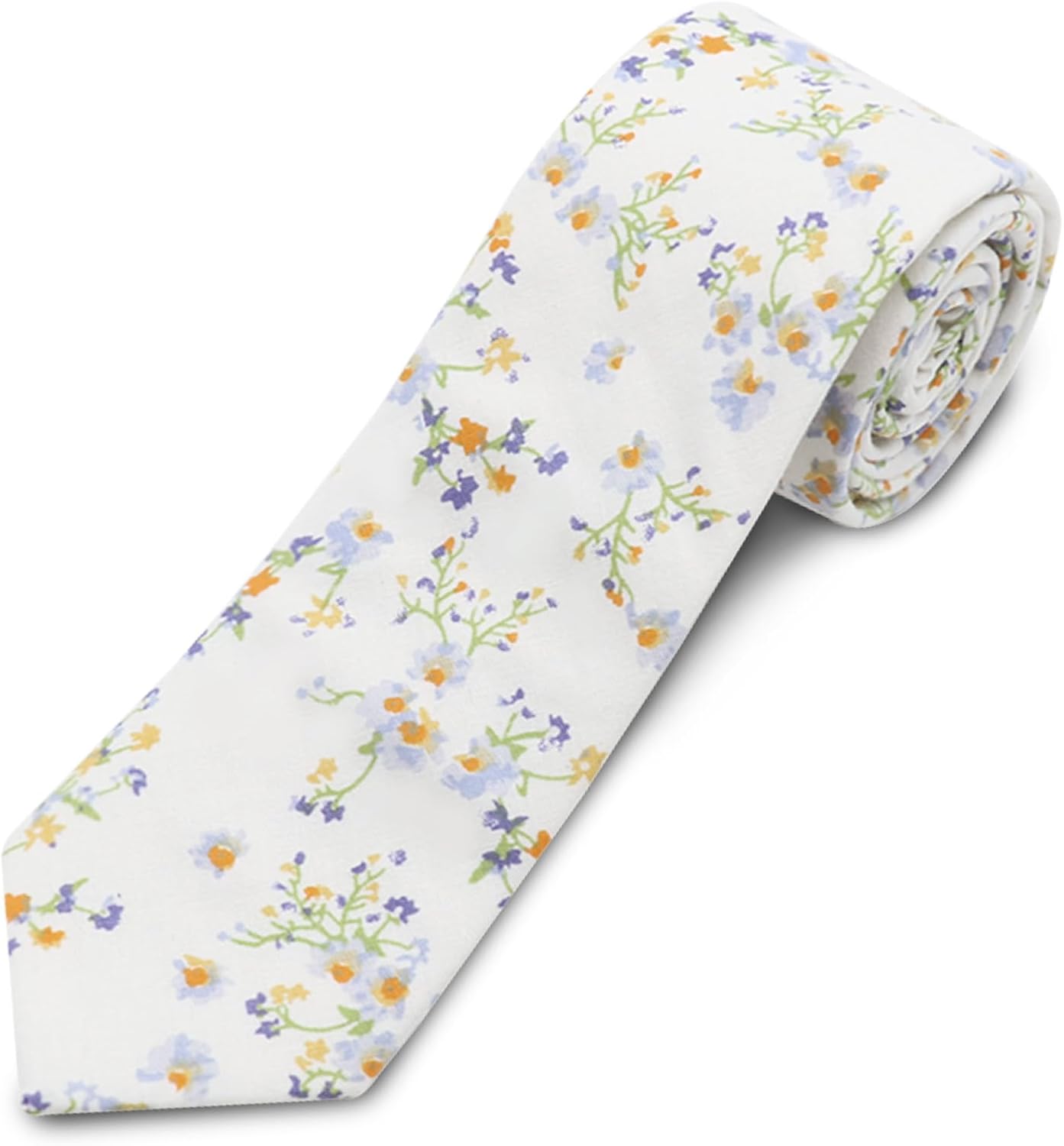 Cotton Floral Skinny Tie Men
