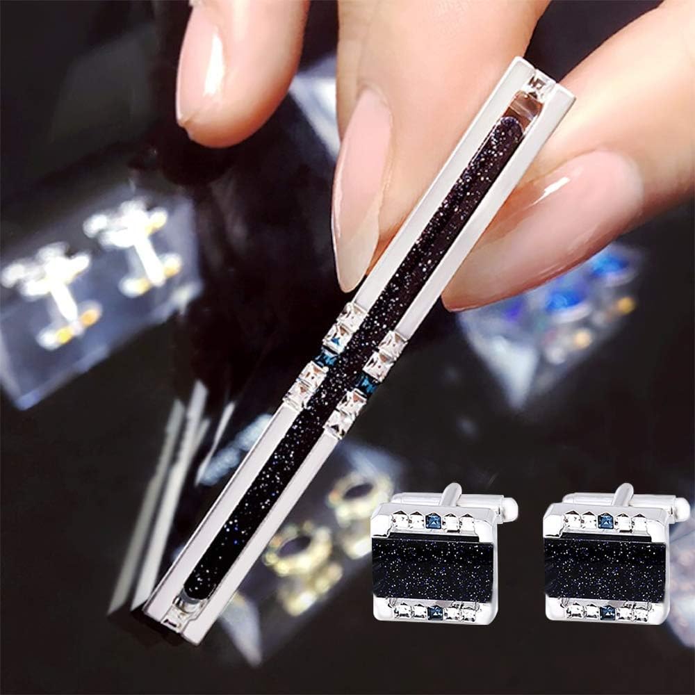 Galaxy Cufflinks and Tie Clip Set