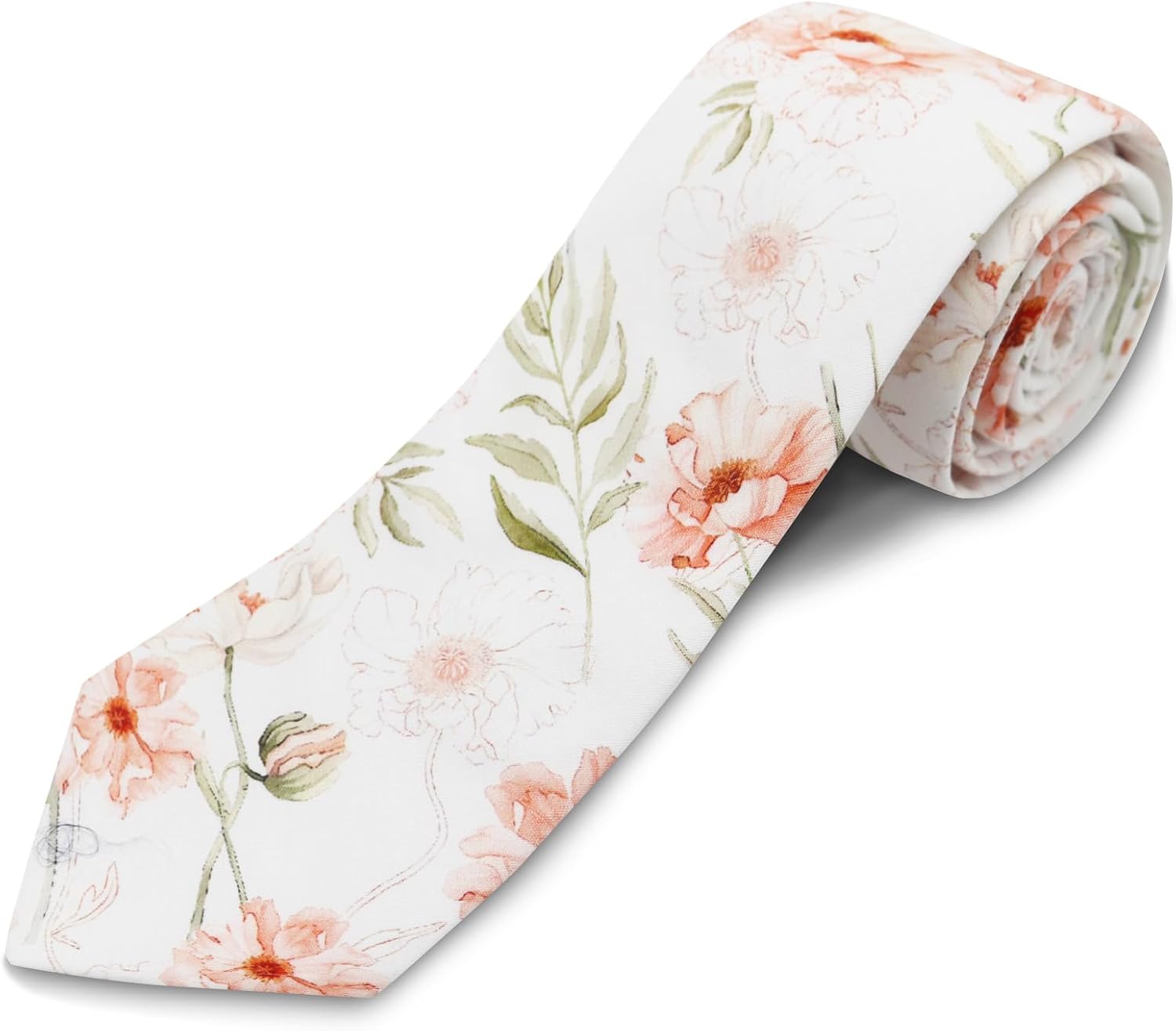 Cotton Floral Skinny Tie Men