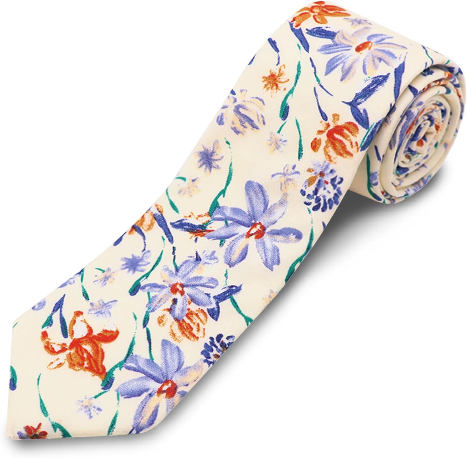 Cotton Floral Skinny Tie Men