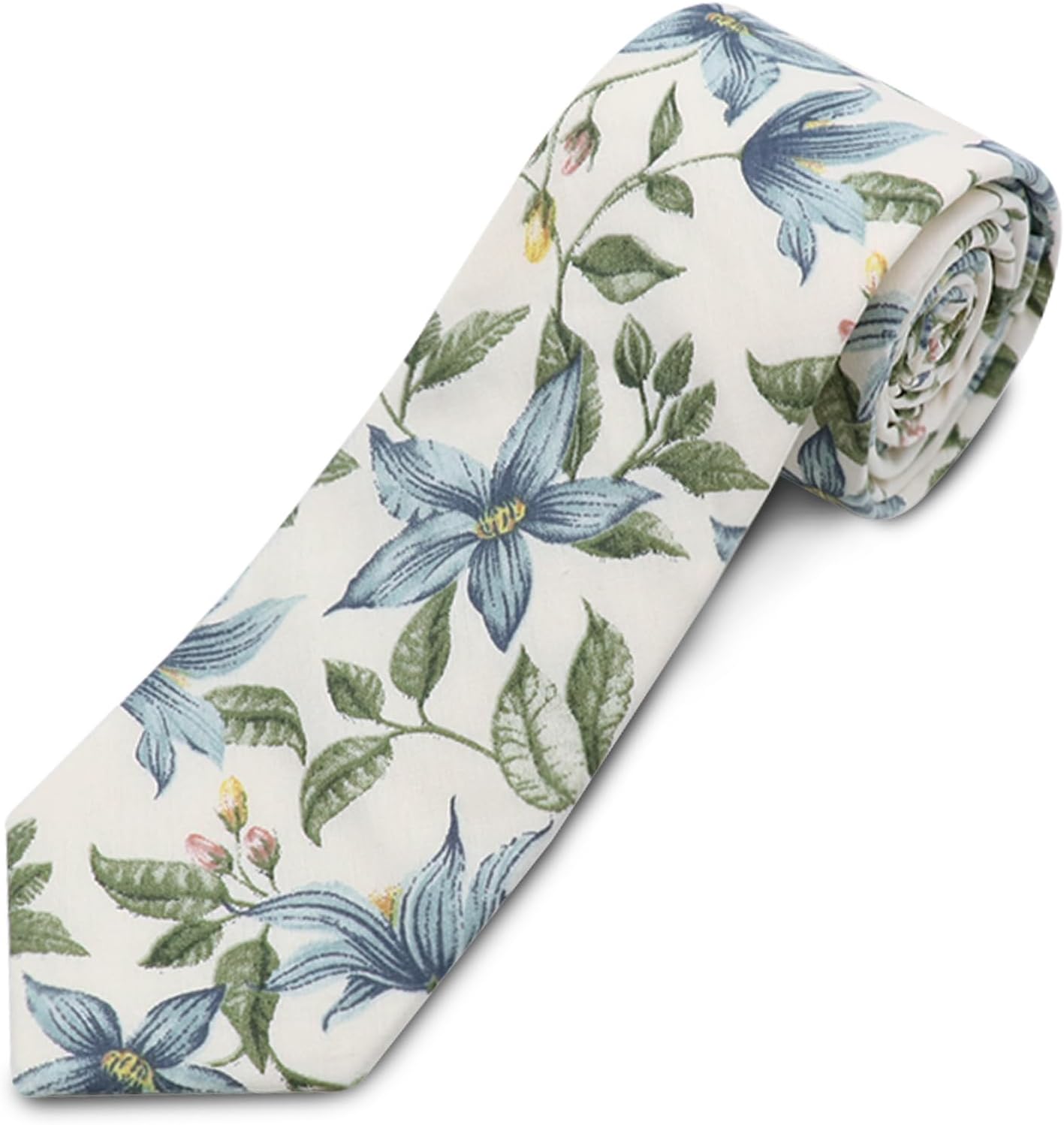 Cotton Floral Skinny Tie Men
