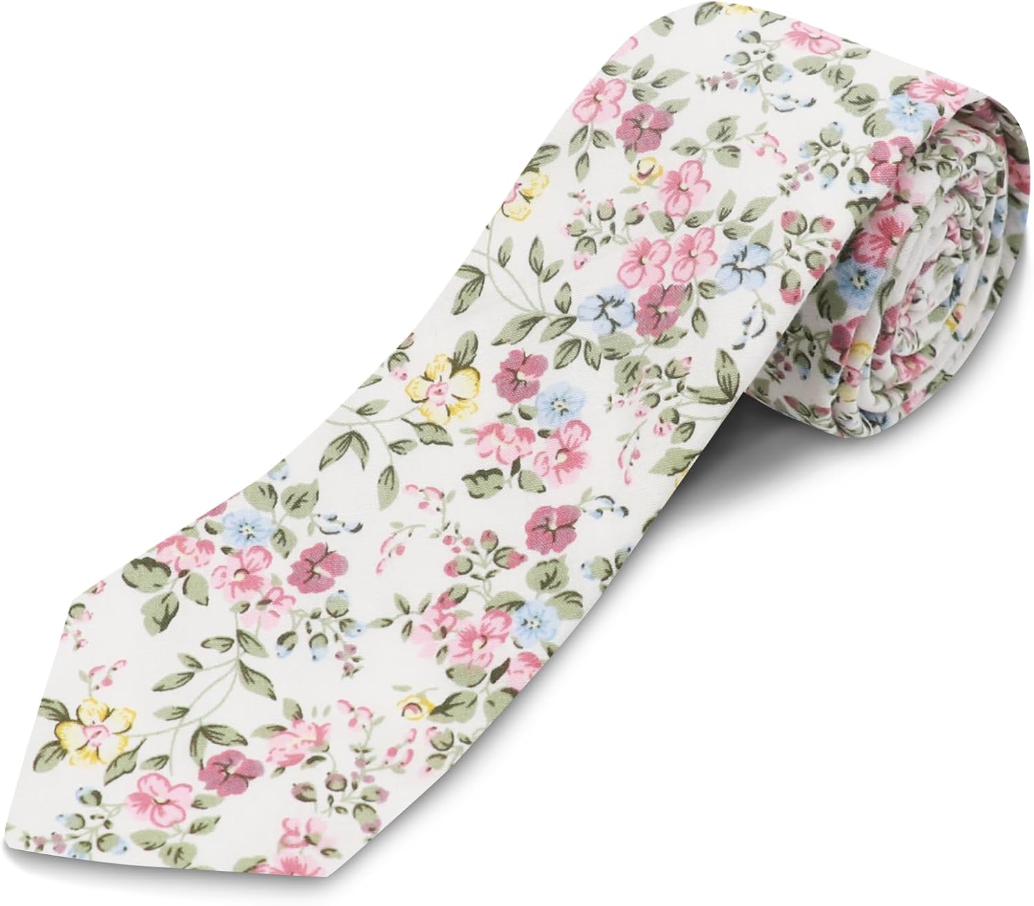 Cotton Floral Skinny Tie Men