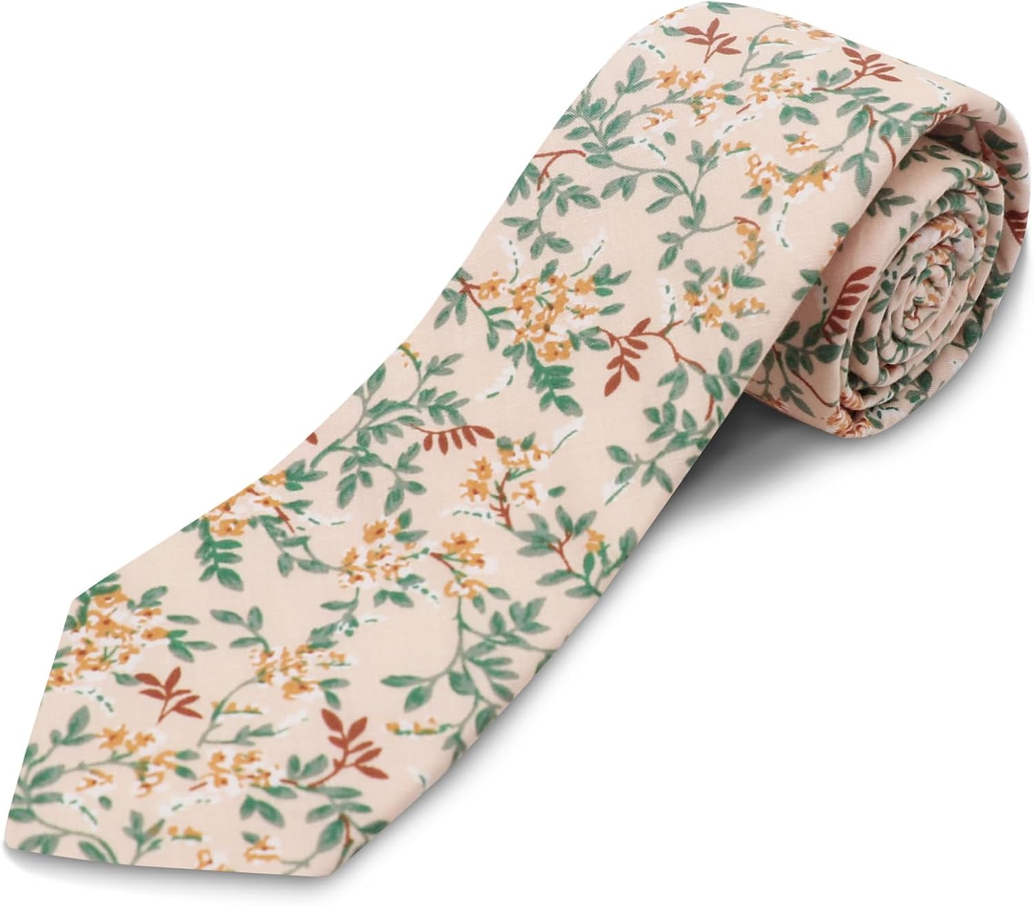 Cotton Floral Skinny Tie Men