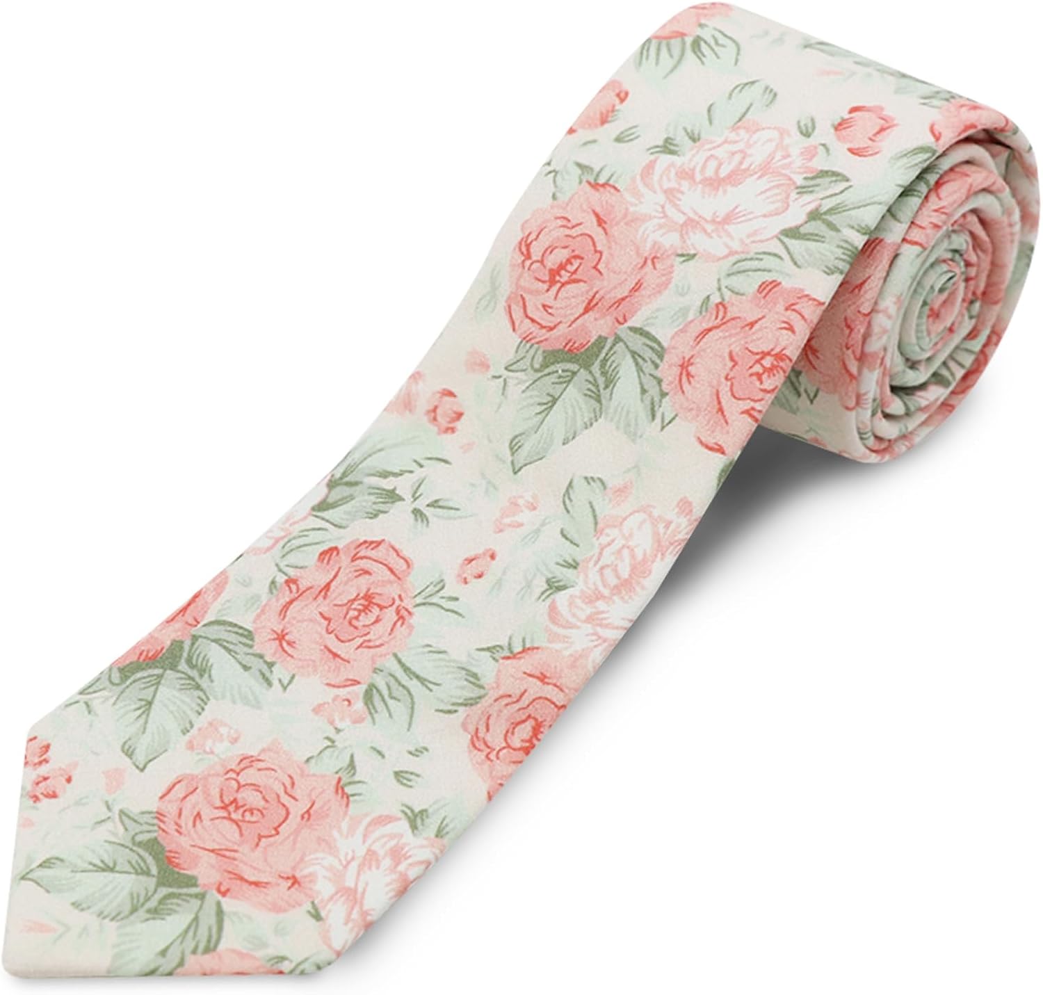 Cotton Floral Skinny Tie Men
