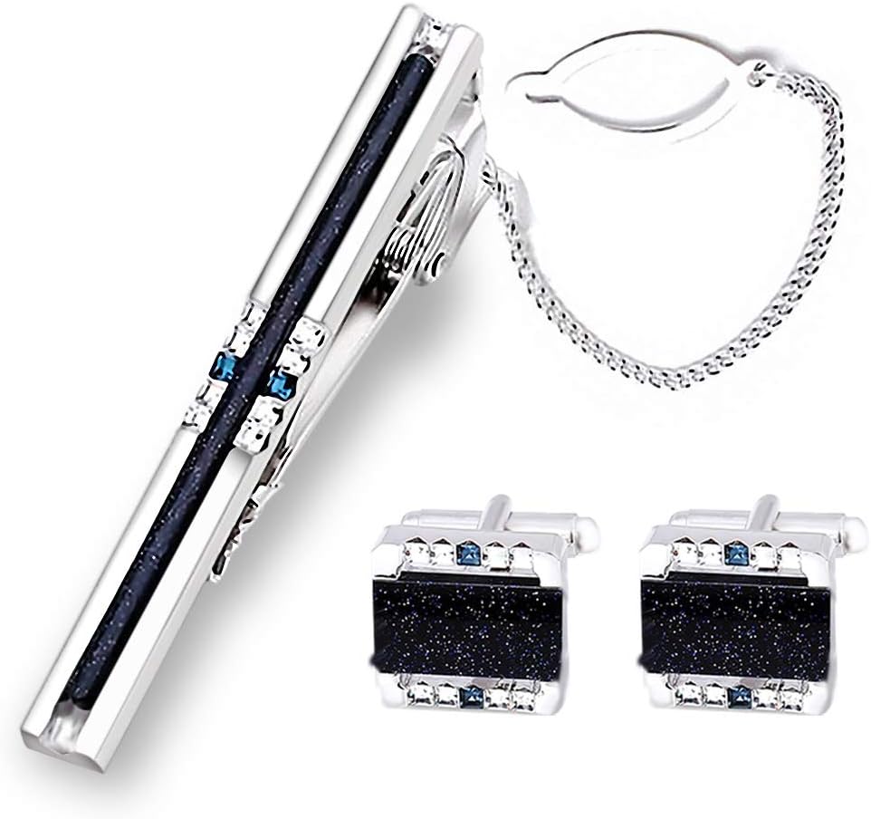Galaxy Cufflinks and Tie Clip Set