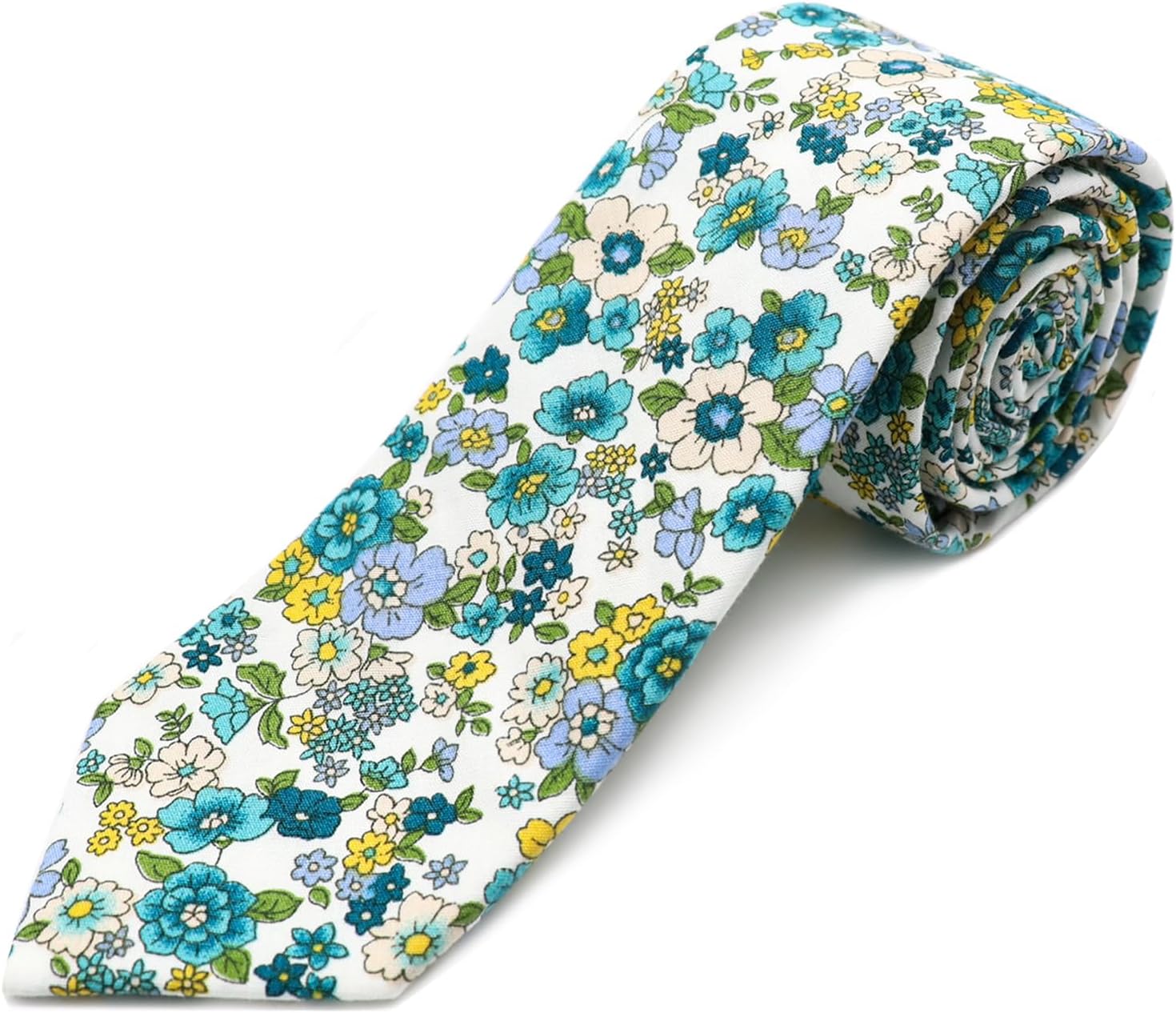 Cotton Floral Skinny Tie Men