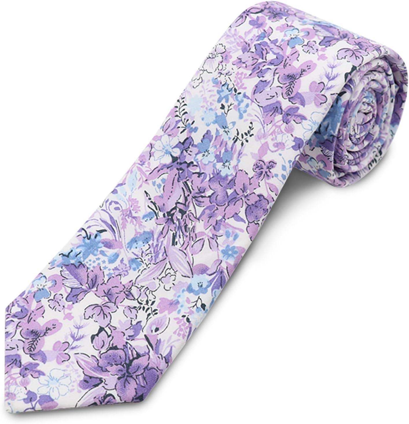 Cotton Floral Skinny Tie Men