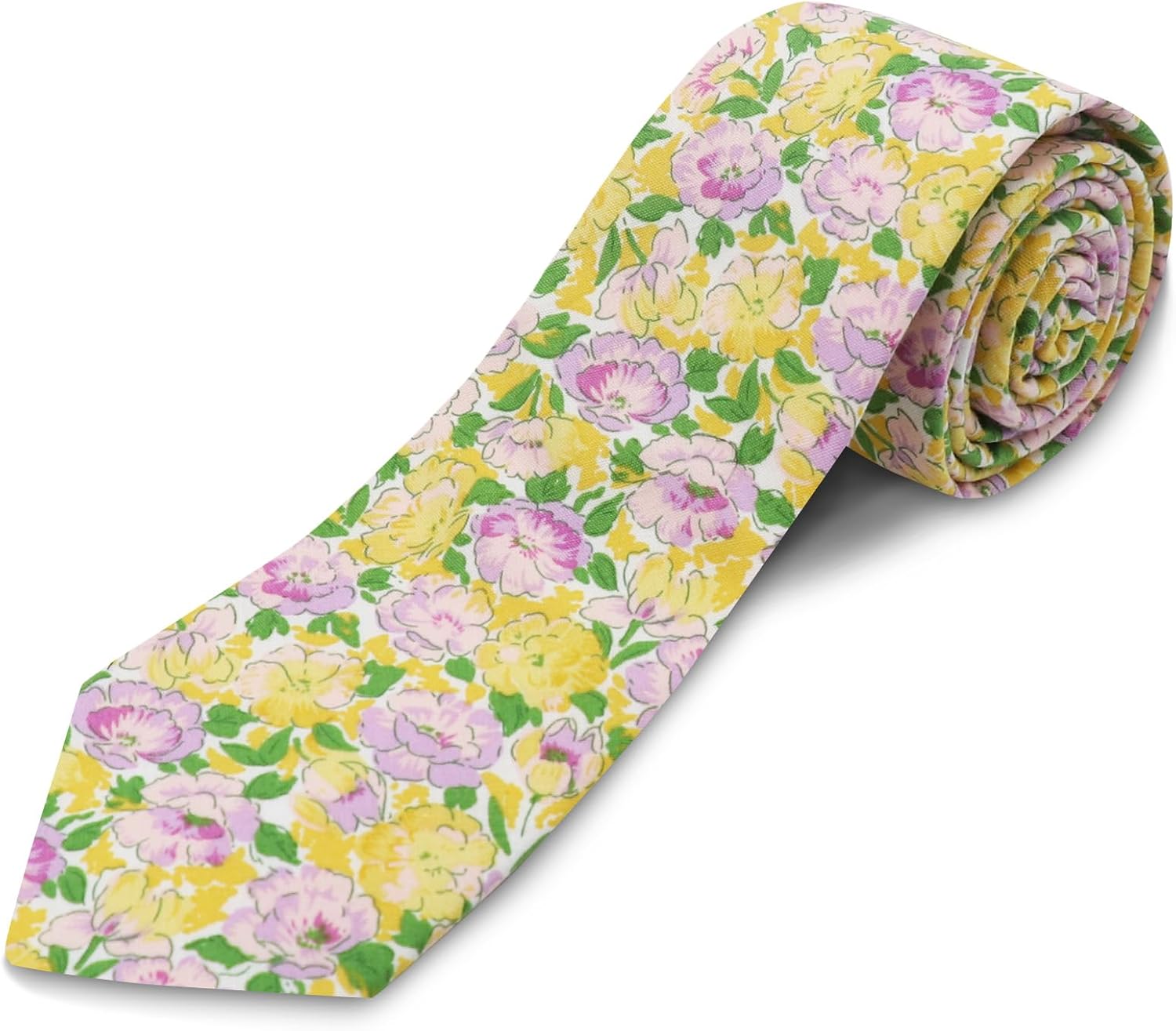 Cotton Floral Skinny Tie Men