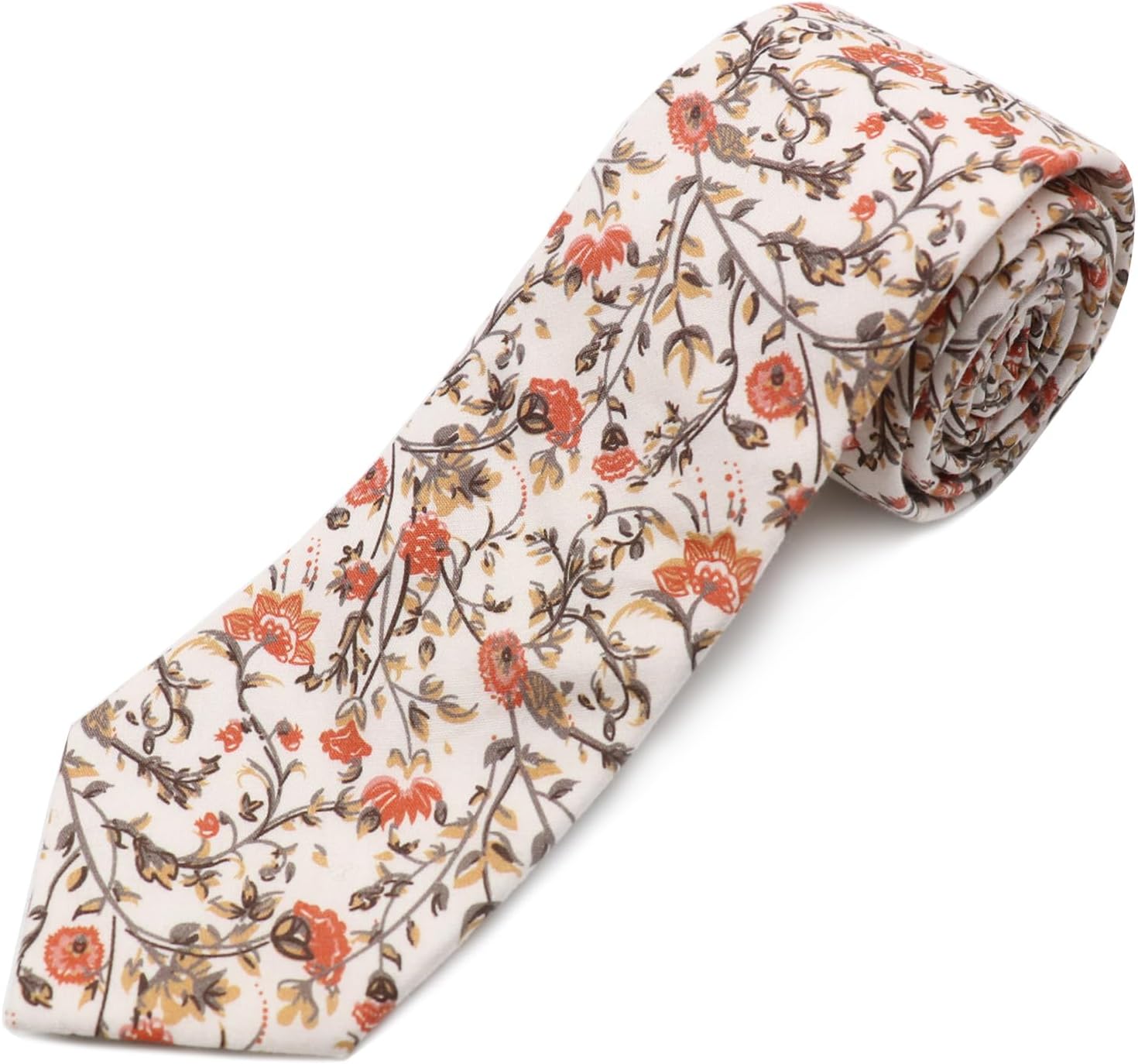 Cotton Floral Skinny Tie Men