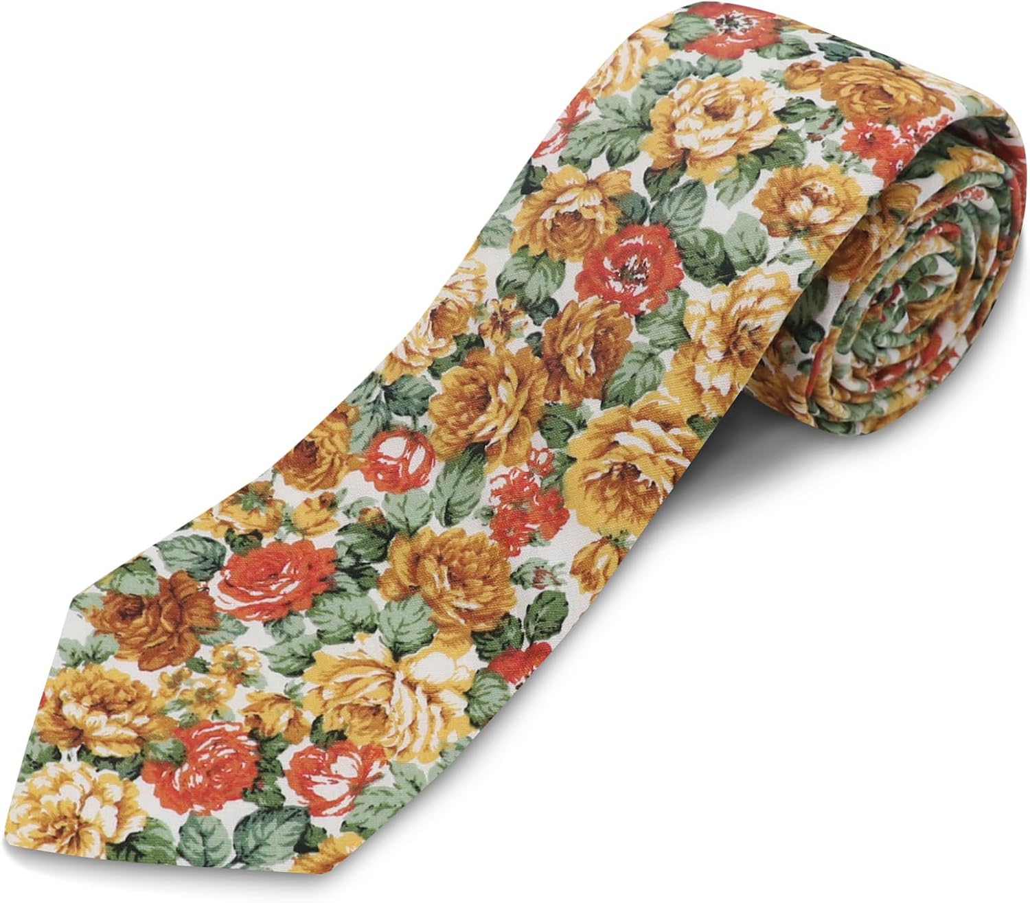 Cotton Floral Skinny Tie Men
