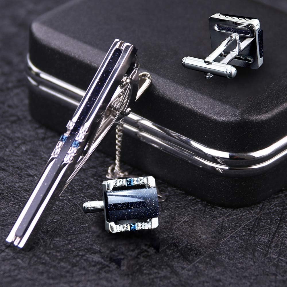 Galaxy Cufflinks and Tie Clip Set