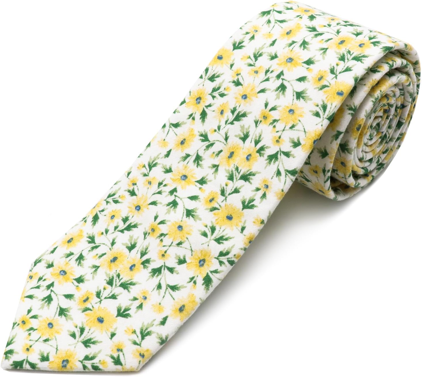 Cotton Floral Skinny Tie Men