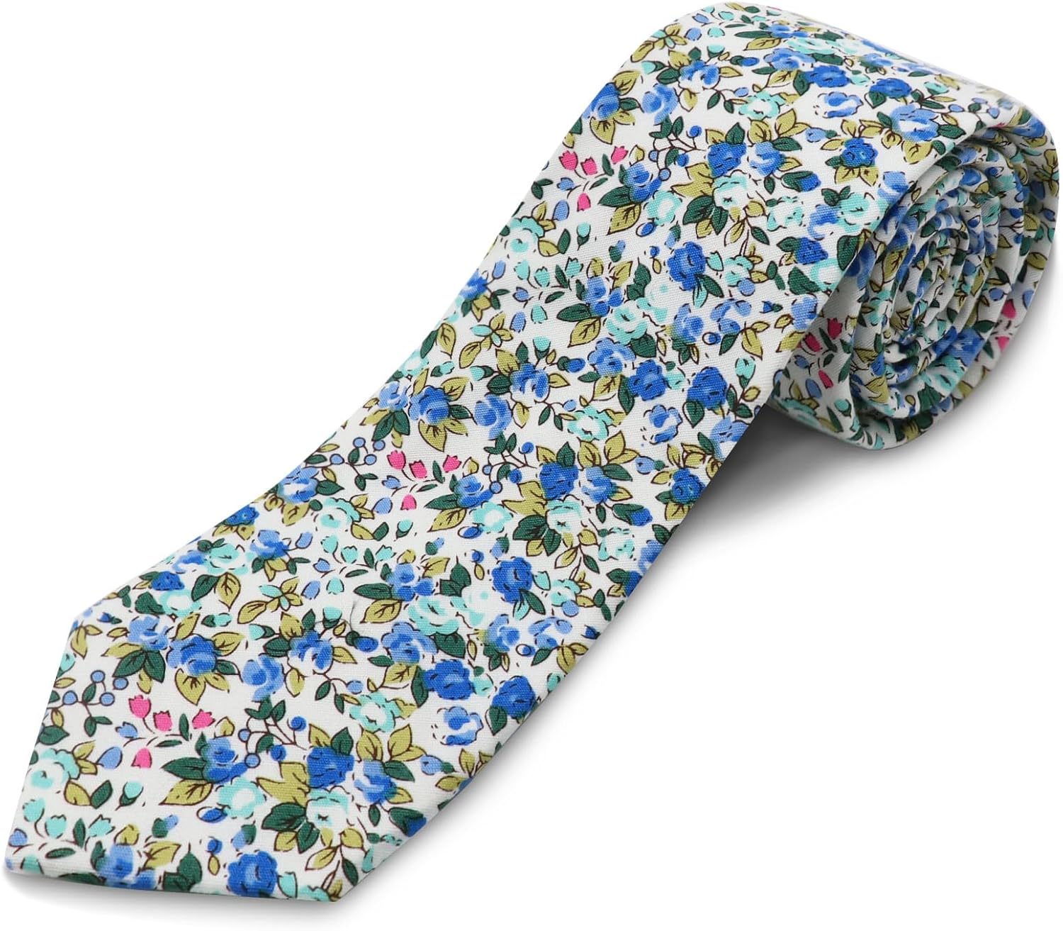 Cotton Floral Skinny Tie Men