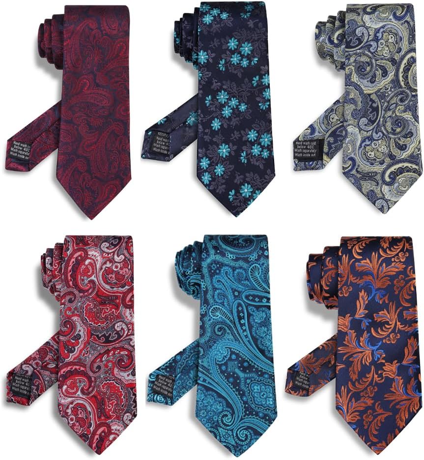 6PCS Woven Silk Necktie Set