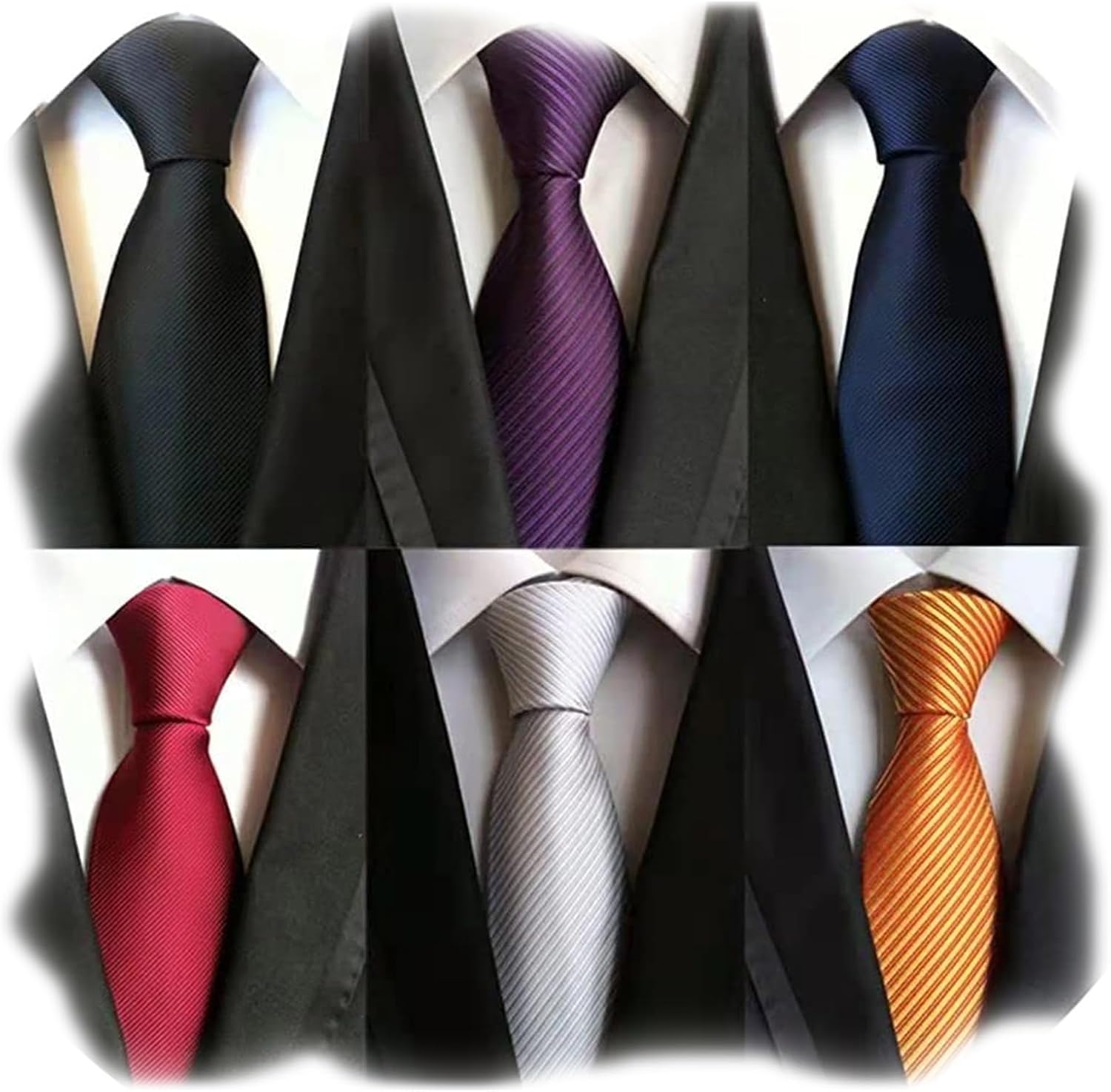 6PCS Woven Silk Necktie Set