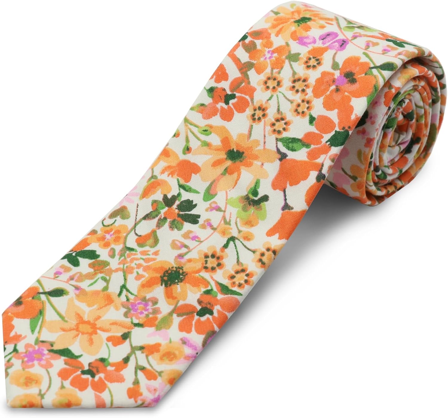 Cotton Floral Skinny Tie Men