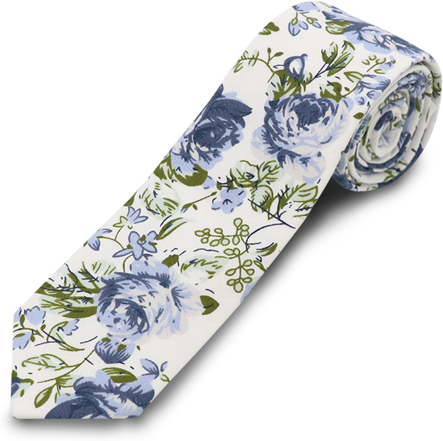 Cotton Floral Skinny Tie Men