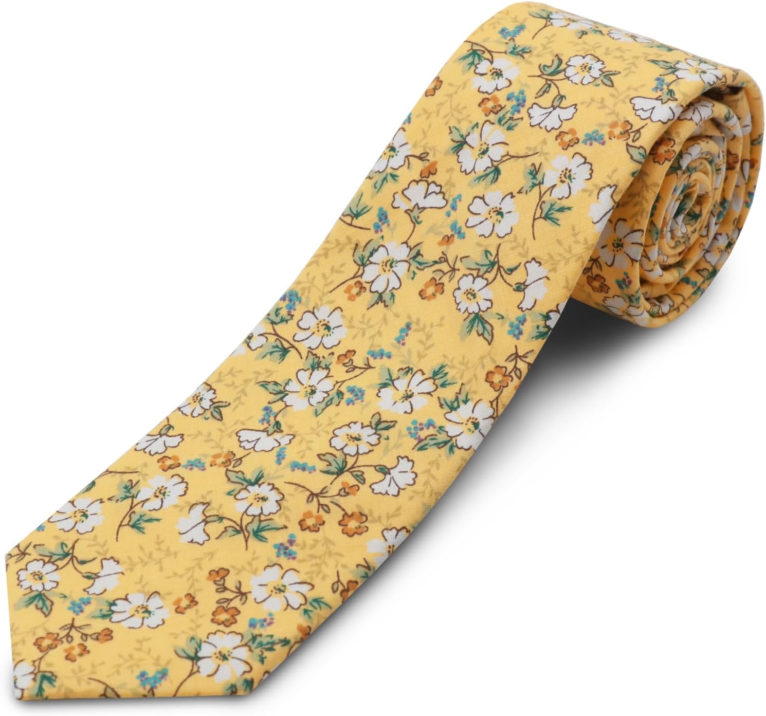 Cotton Floral Skinny Tie Men