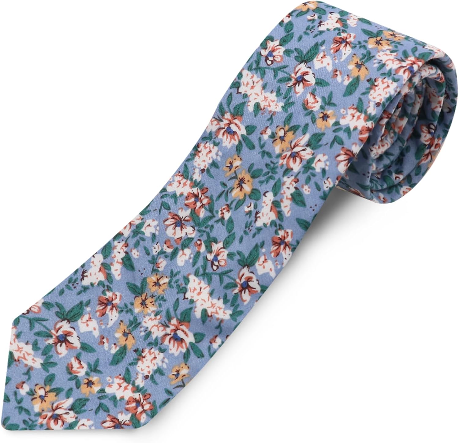 Cotton Floral Skinny Tie Men