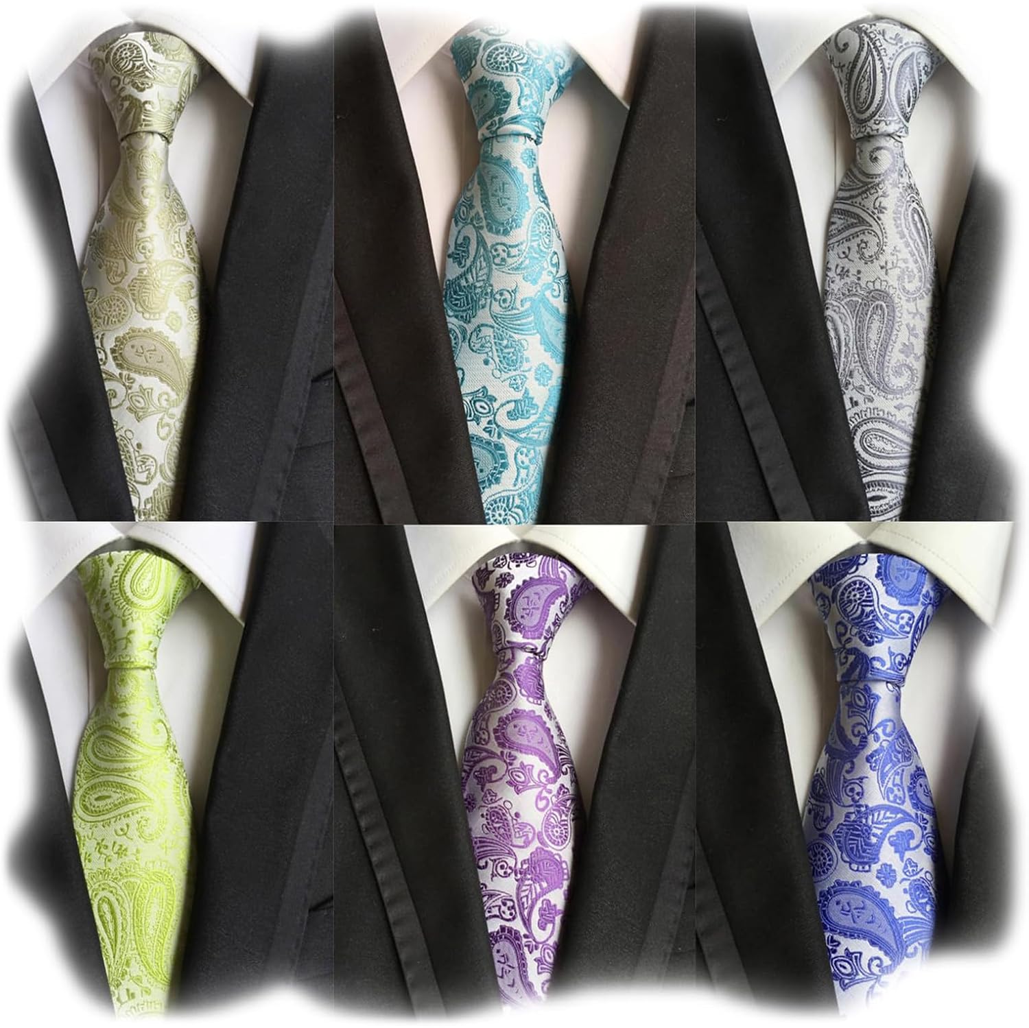 6PCS Woven Silk Necktie Set