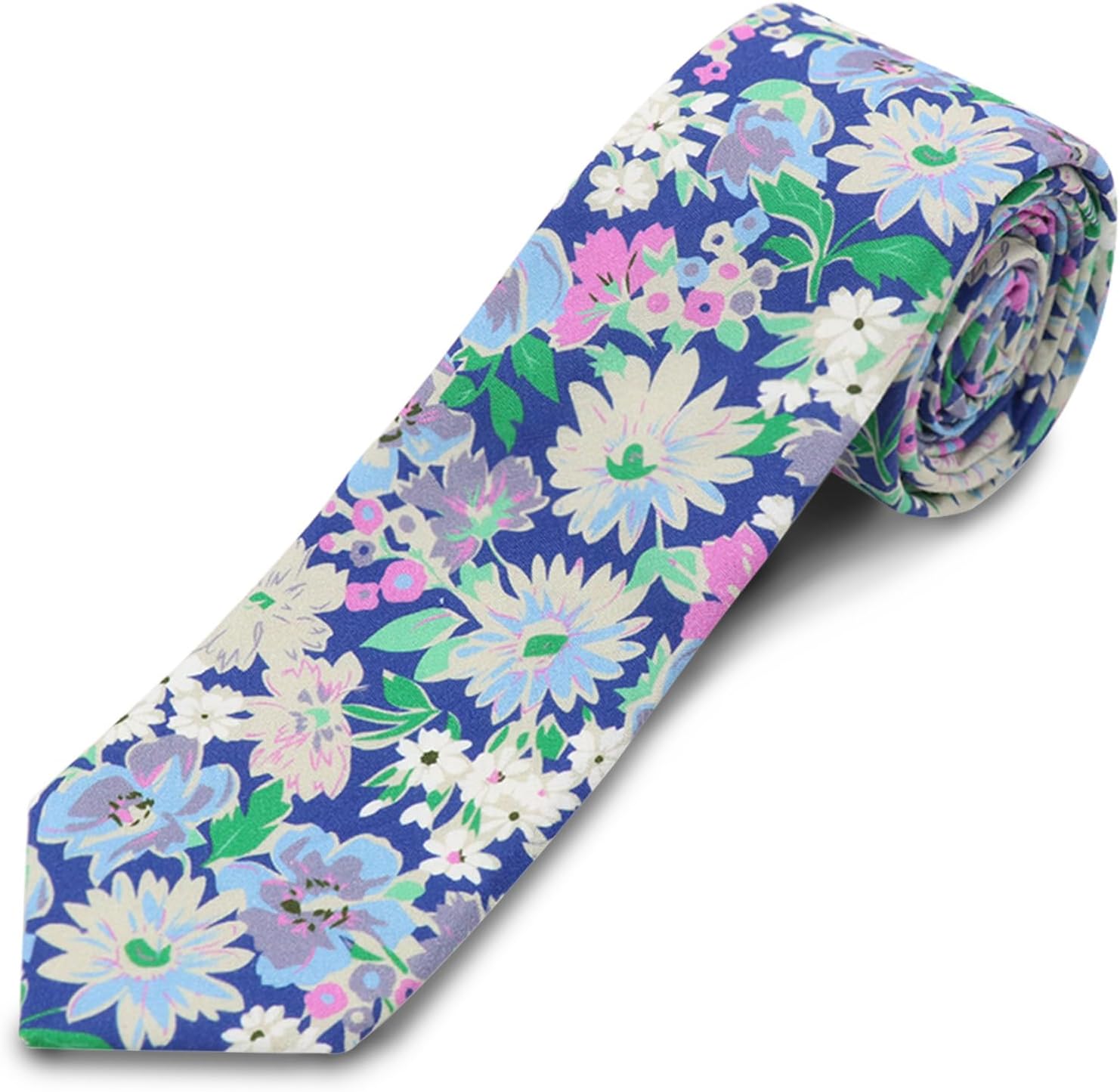 Cotton Floral Skinny Tie Men
