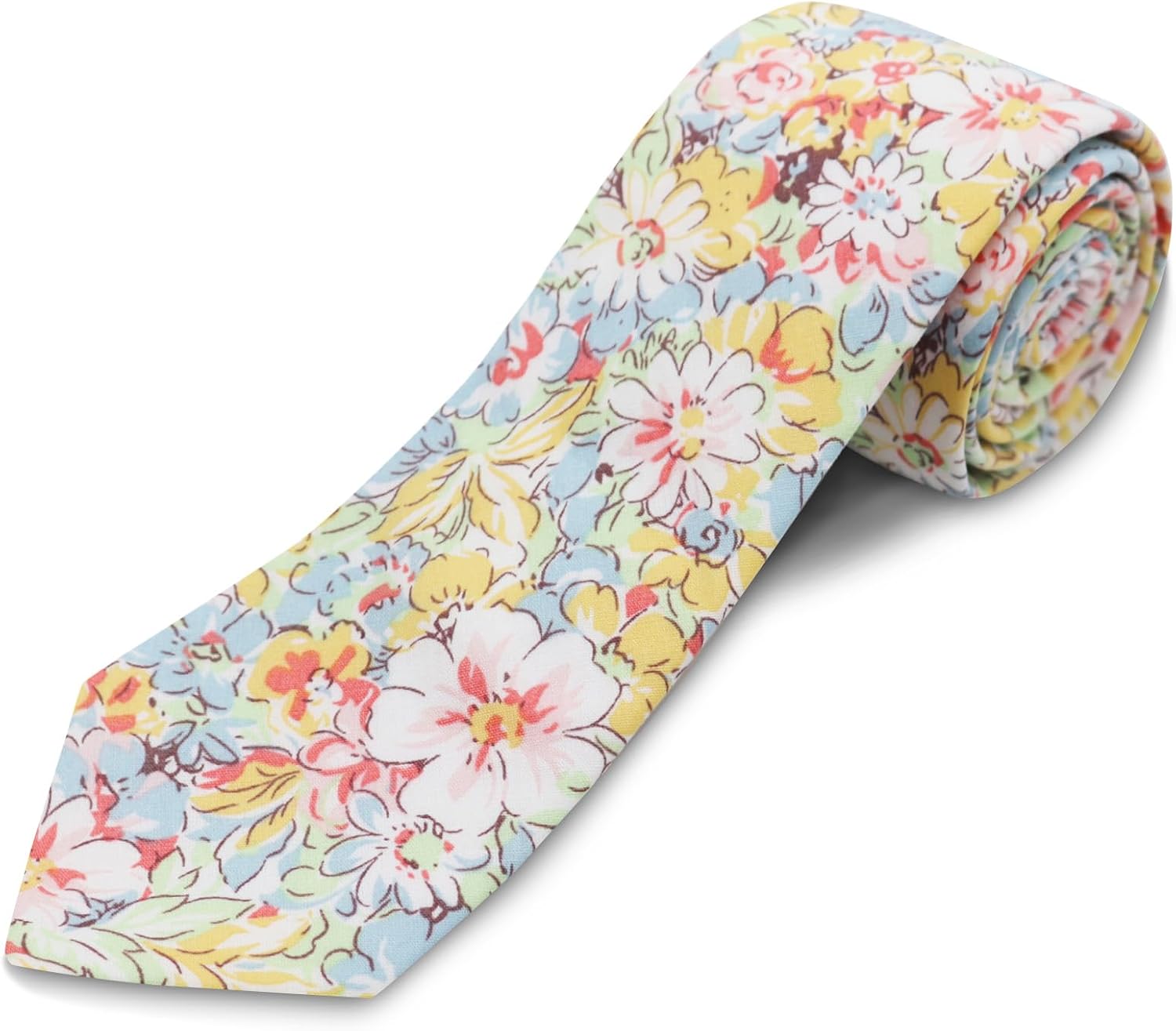 Cotton Floral Skinny Tie Men