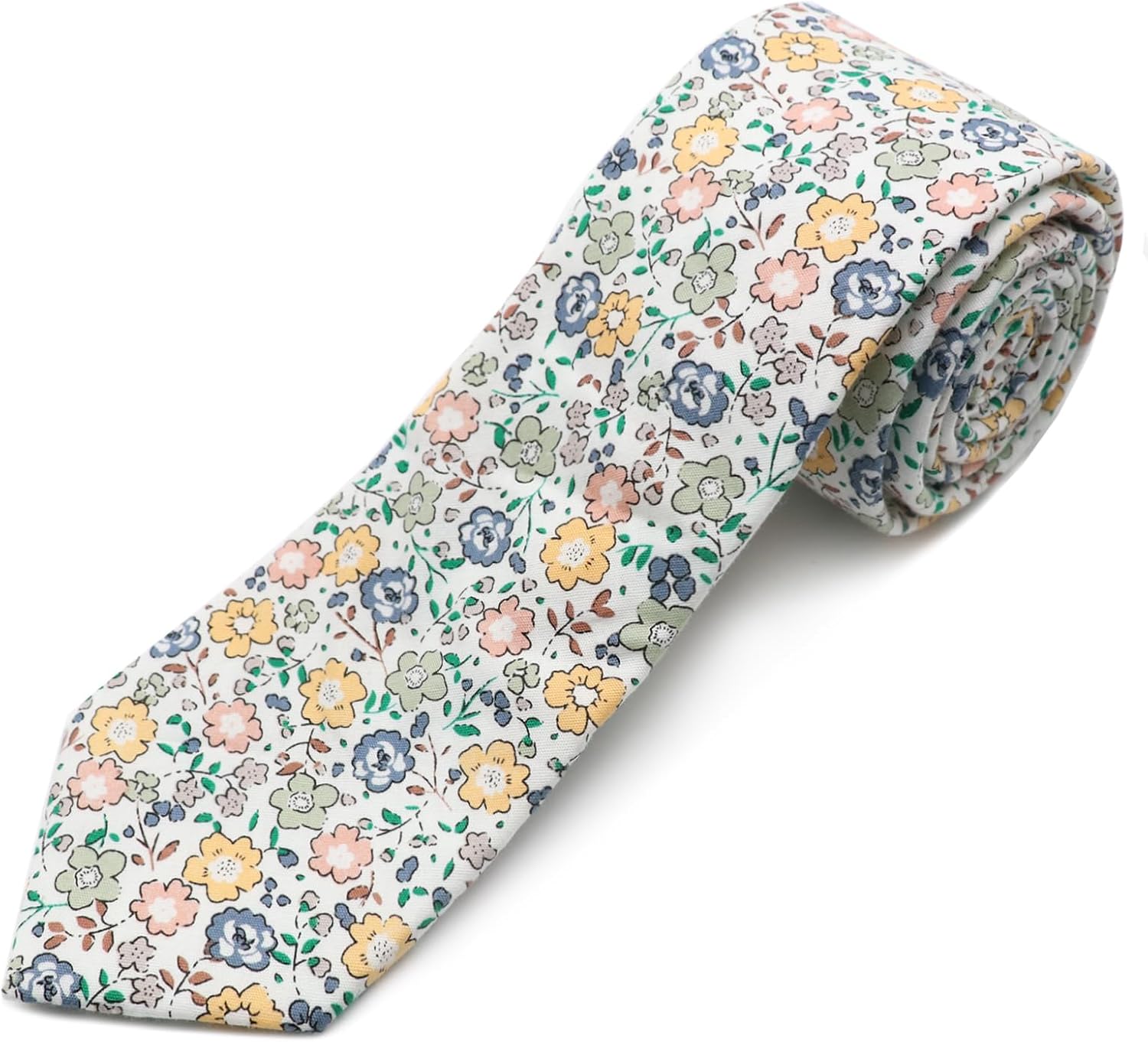Cotton Floral Skinny Tie Men