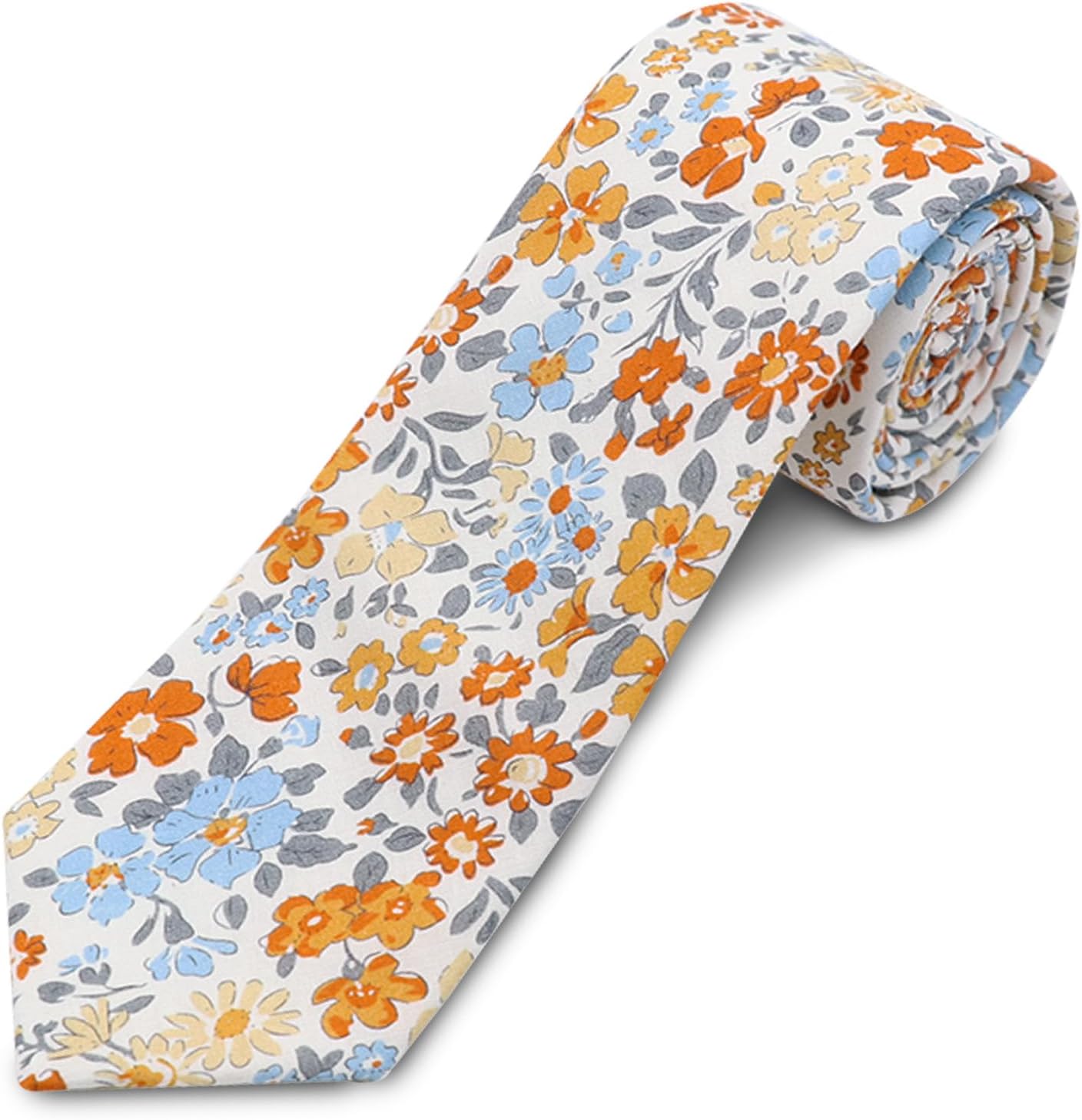 Cotton Floral Skinny Tie Men