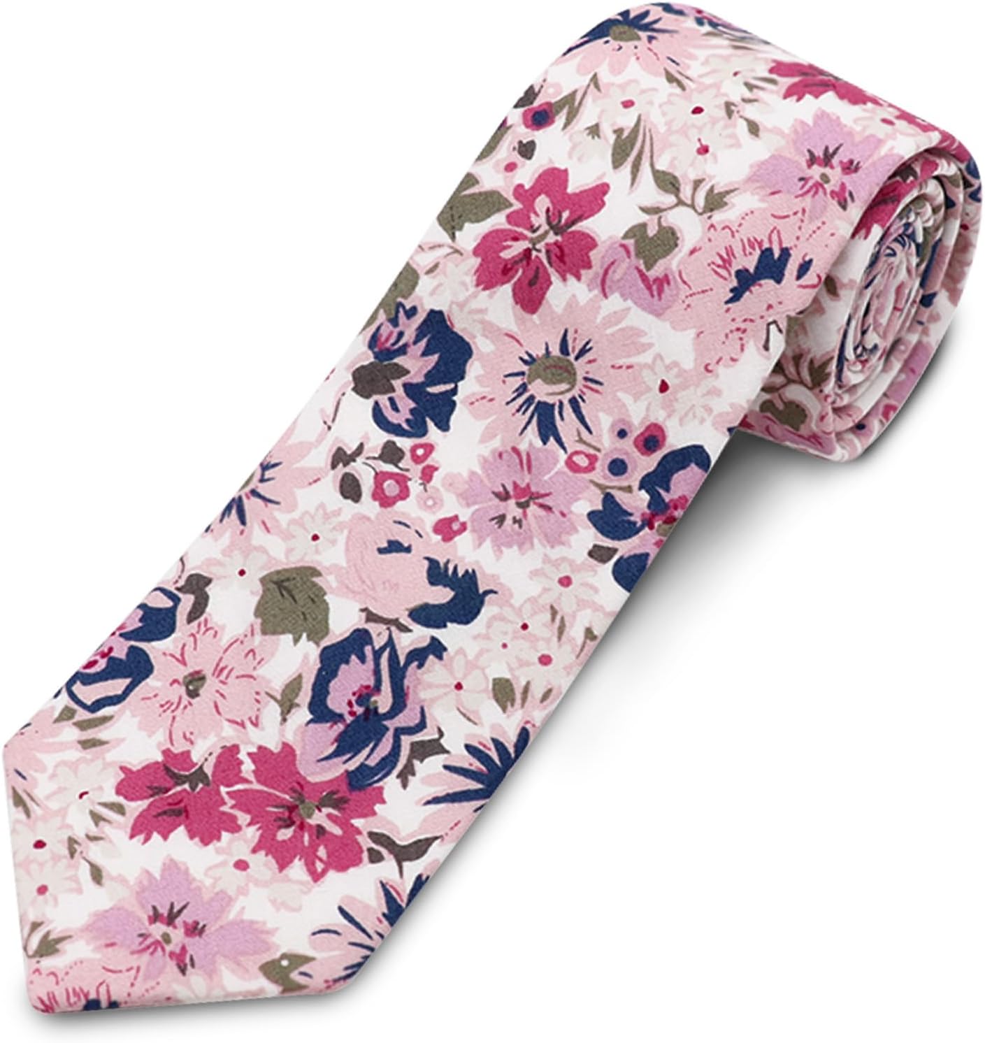 Cotton Floral Skinny Tie Men