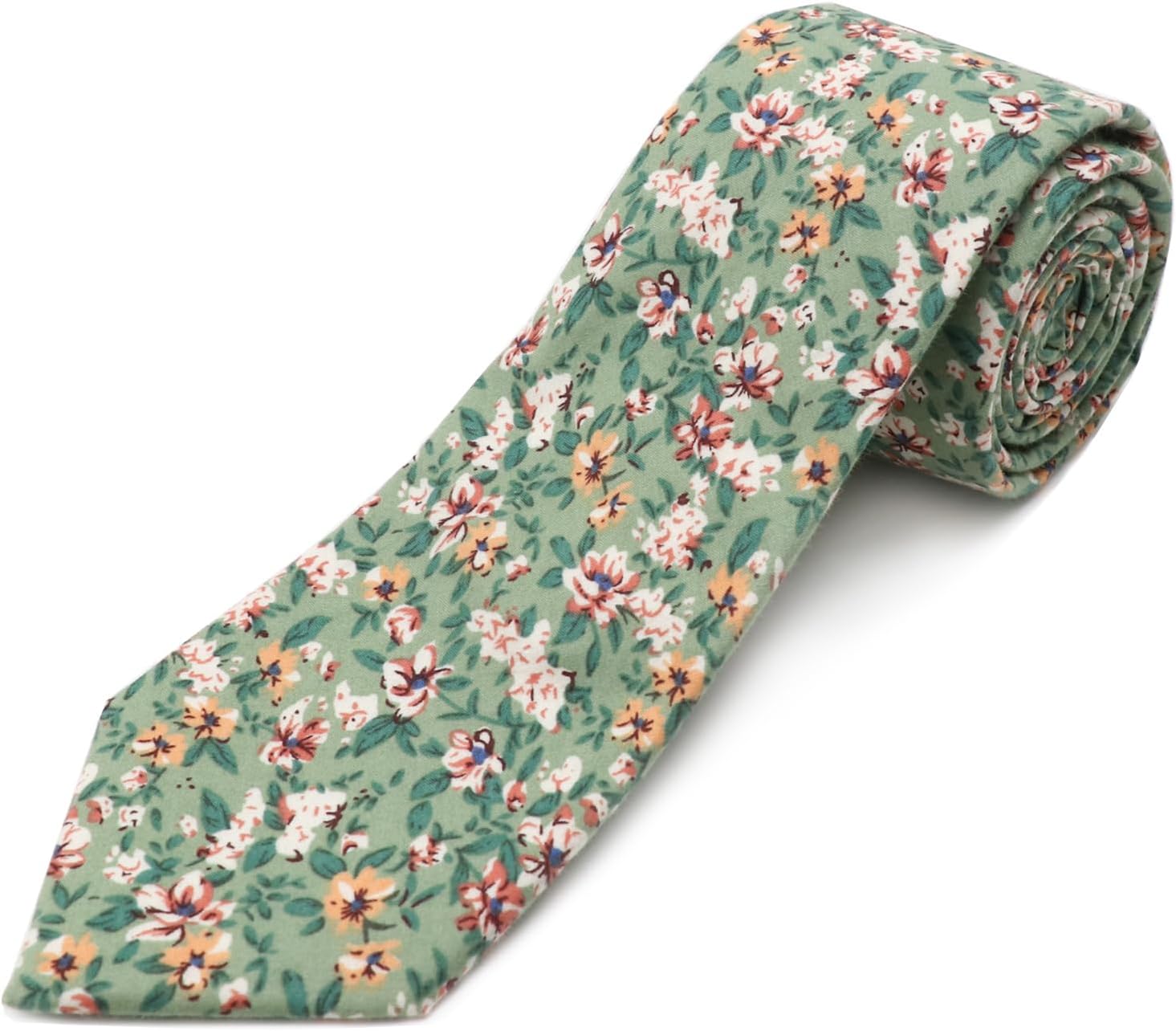 Cotton Floral Skinny Tie Men