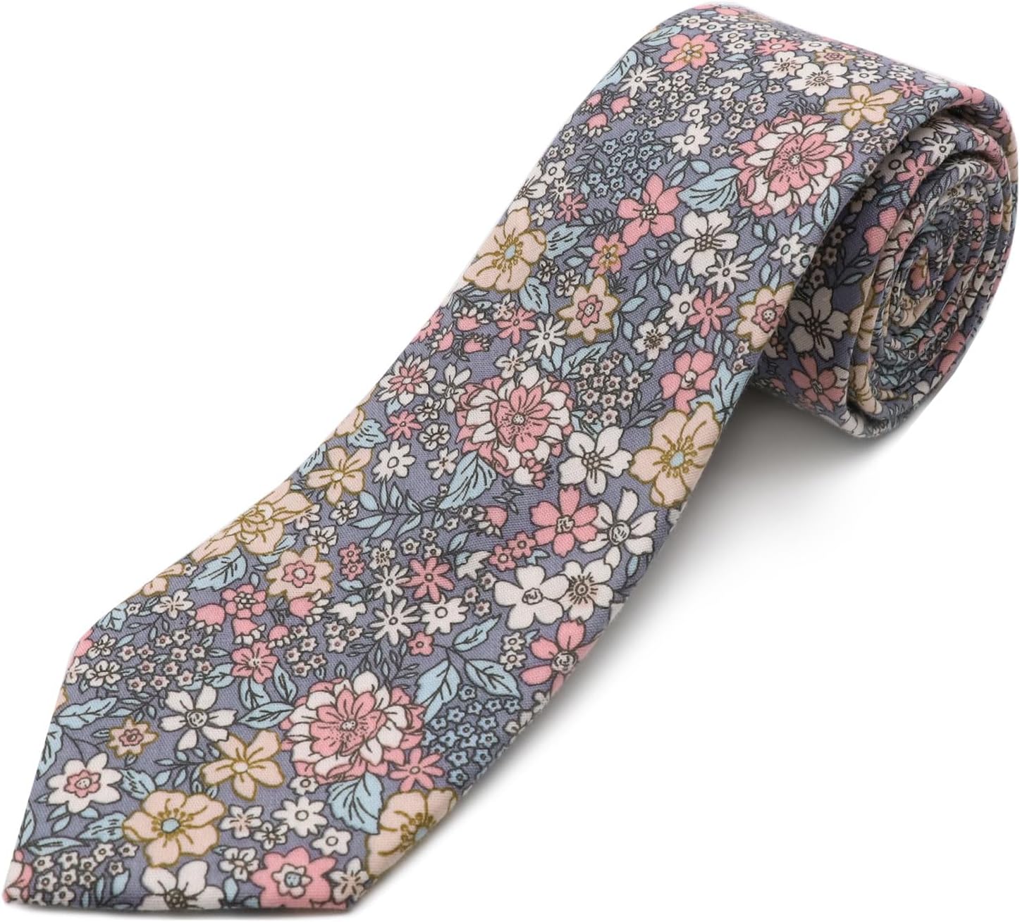 Cotton Floral Skinny Tie Men