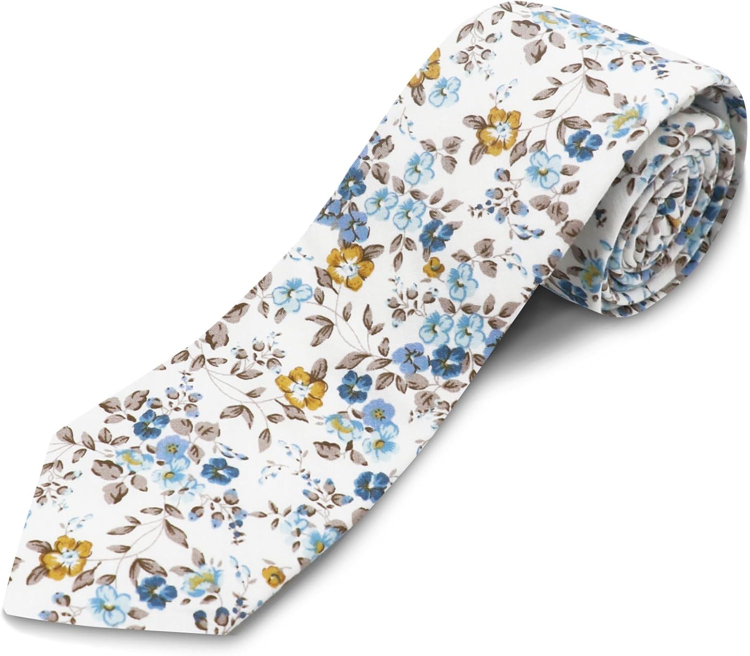 Cotton Floral Skinny Tie Men