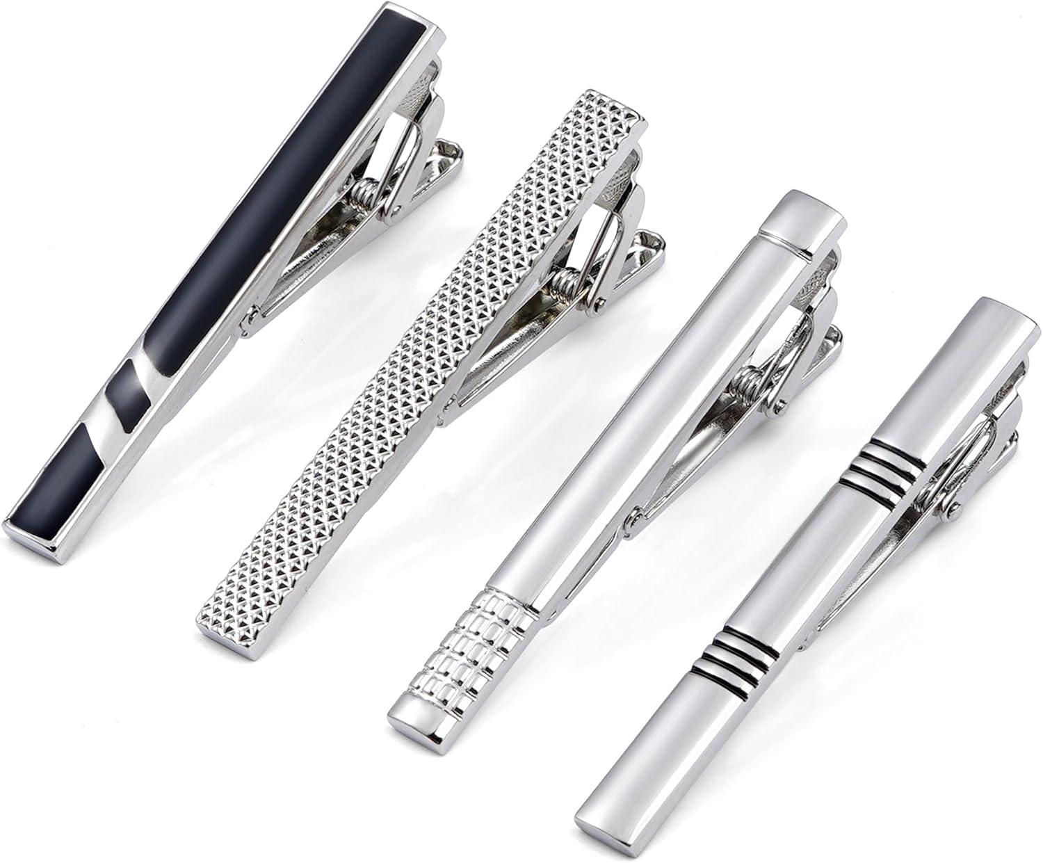 Silver Tie Clip Set for Men