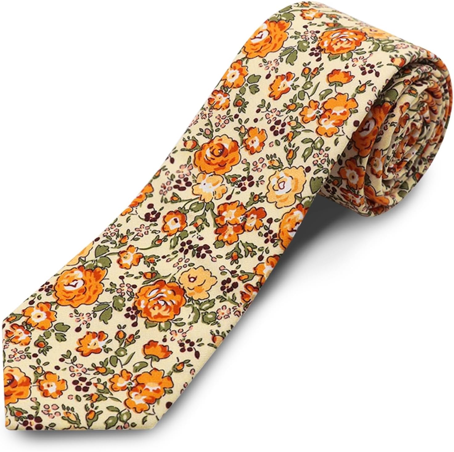 Cotton Floral Skinny Tie Men