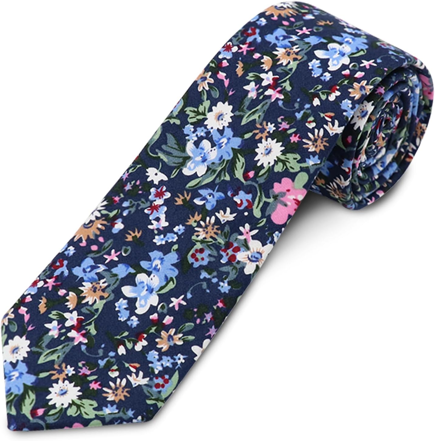 Cotton Floral Skinny Tie Men