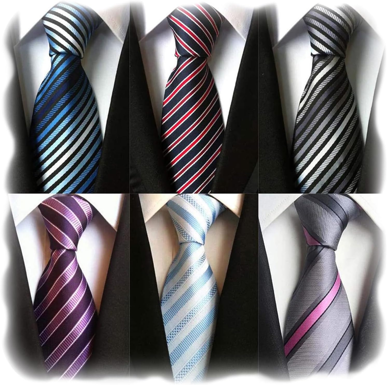 6PCS Woven Silk Necktie Set