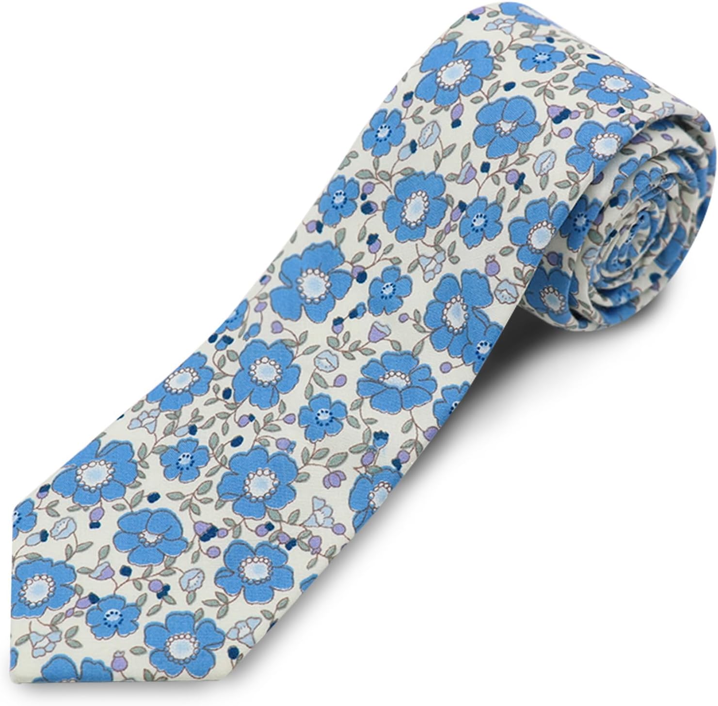 Cotton Floral Skinny Tie Men