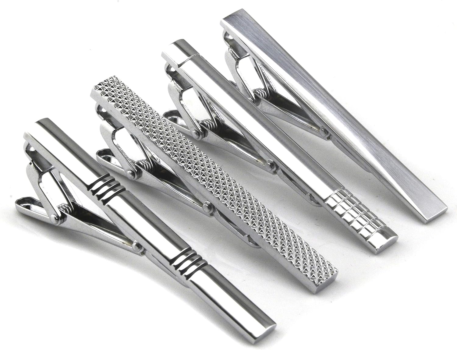 Silver Tie Clip Set for Men