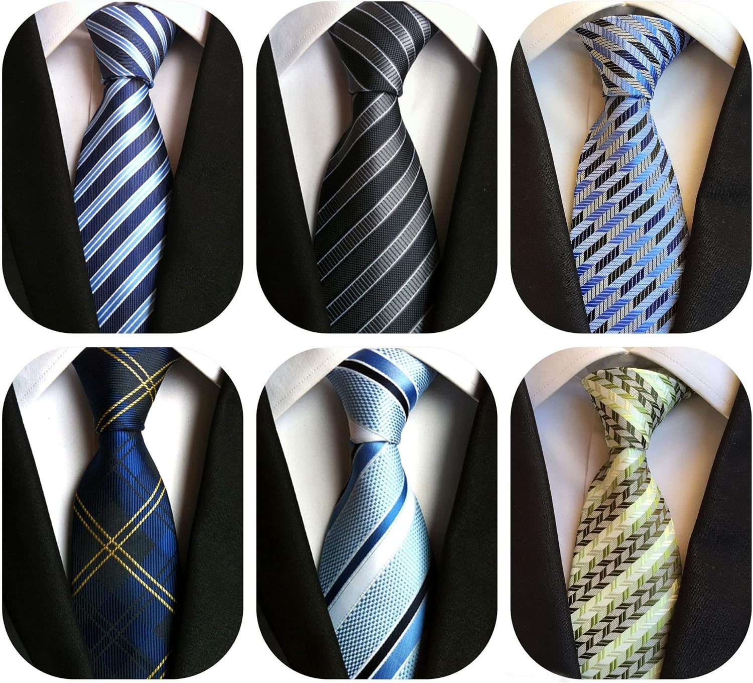 6PCS Woven Silk Necktie Set