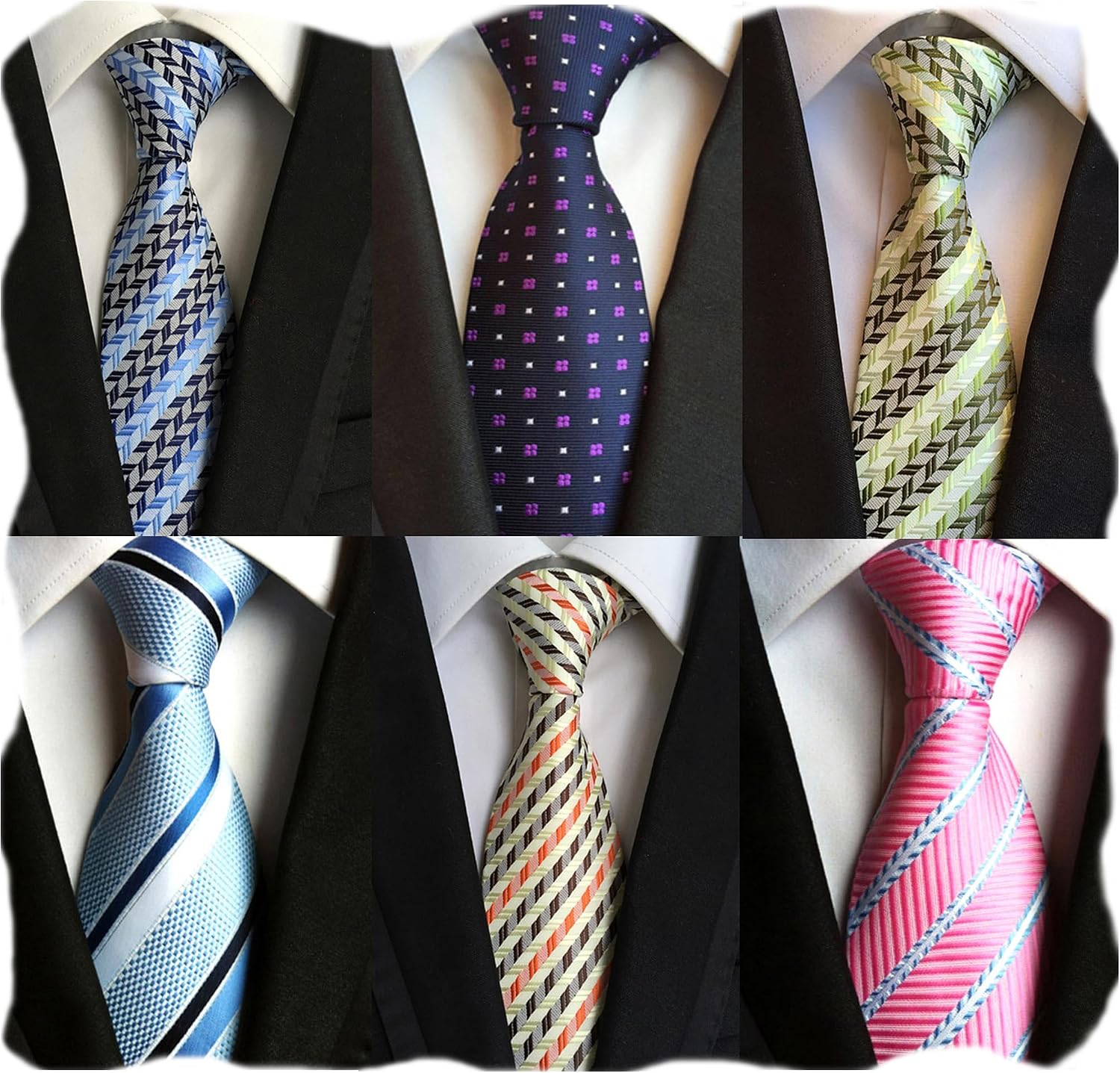 6PCS Woven Silk Necktie Set