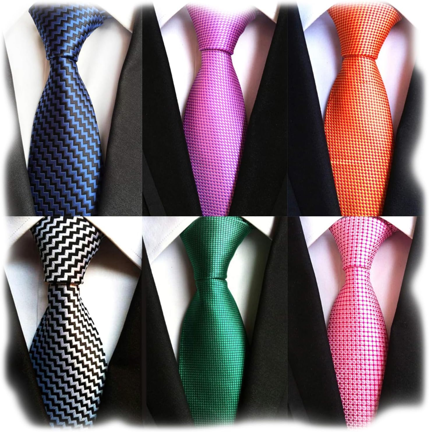 6PCS Woven Silk Necktie Set