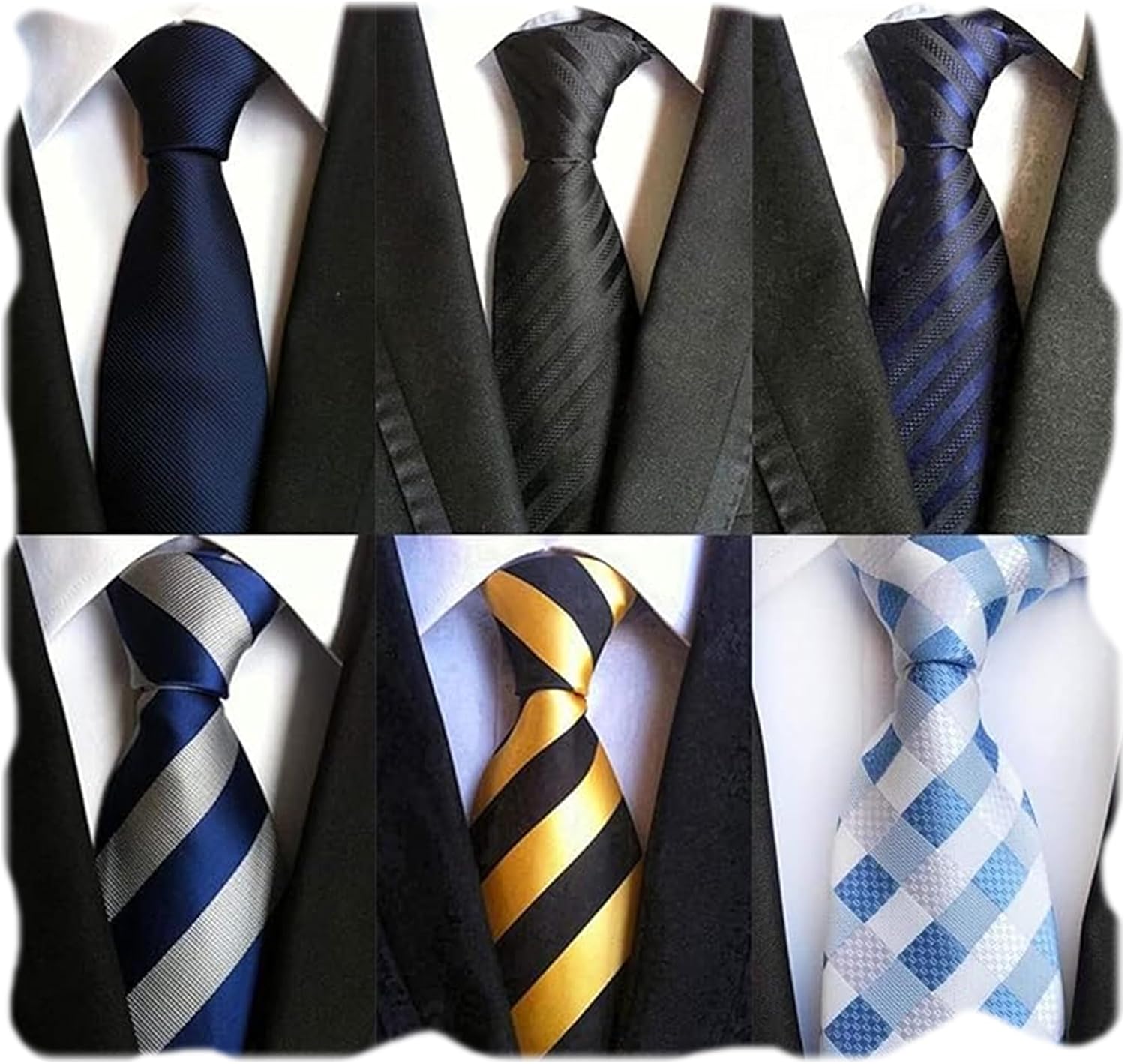 6PCS Woven Silk Necktie Set
