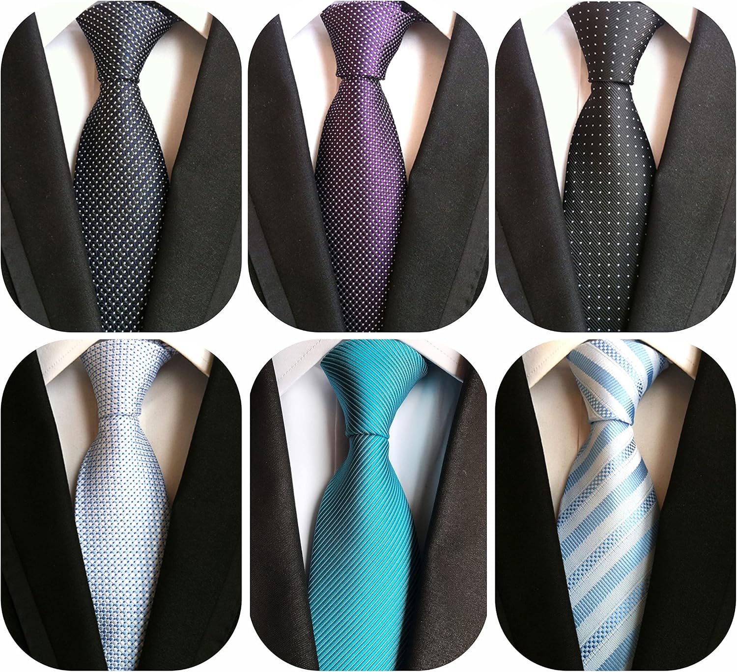 6PCS Woven Silk Necktie Set