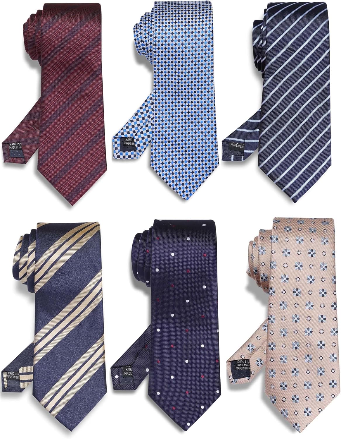 6PCS Woven Silk Necktie Set
