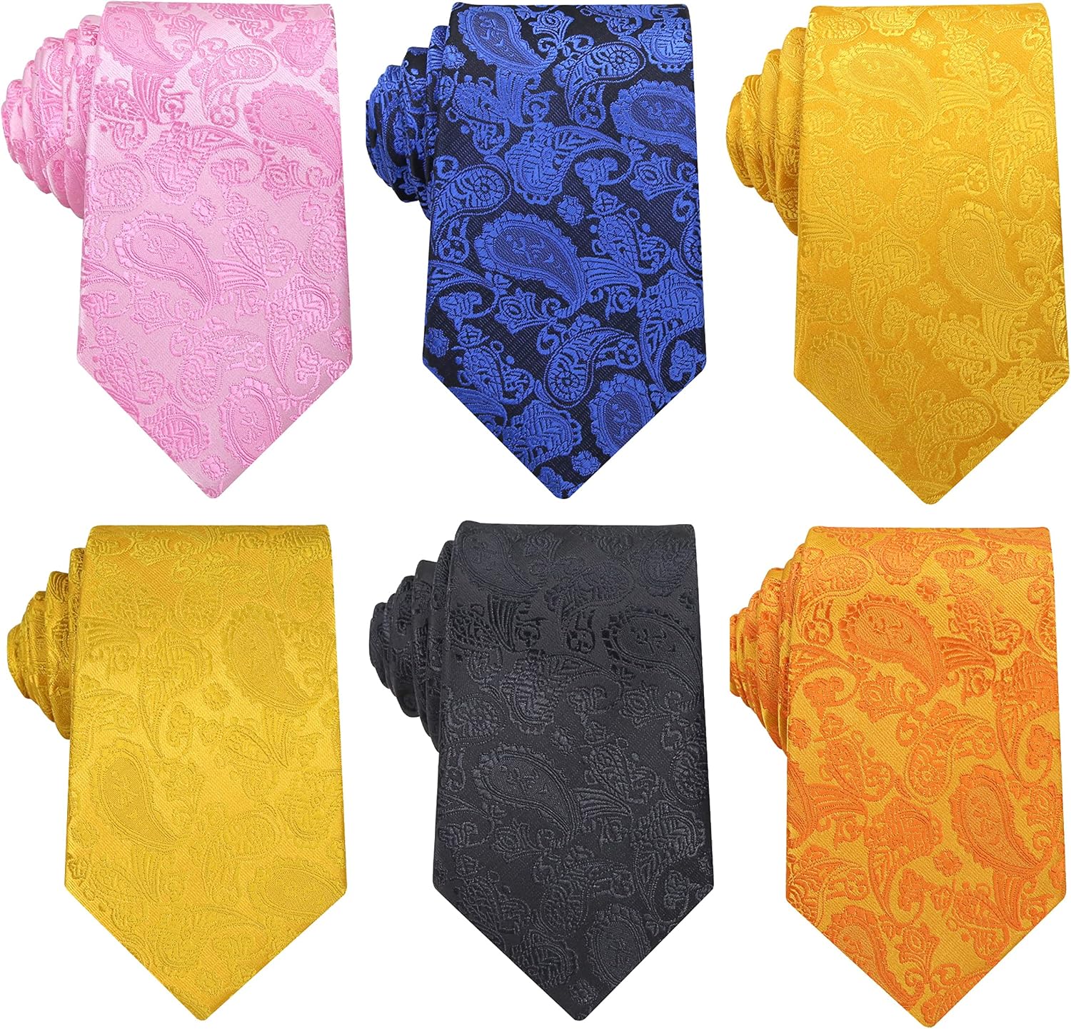6PCS Woven Silk Necktie Set